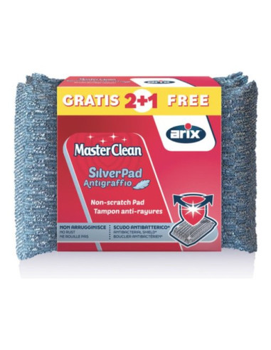 Set spugne Arix 22214 MASTERCLEAN Silver Pad antigraffio antibatterich