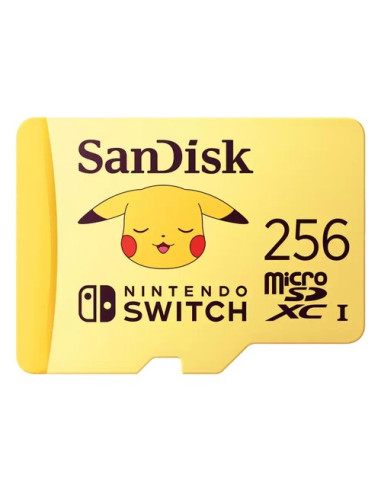 Scheda di memoria Sandisk SDSQXAO 256G GN6ZK POKEMON Pikachu Yellow