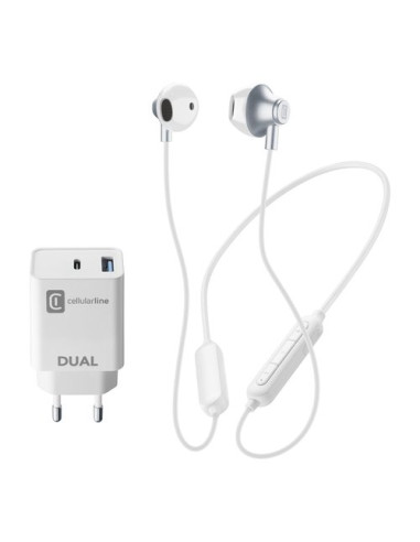 Caricabatterie Cellular Line CHARGEMUSICIPHBT Charge & Music kit White