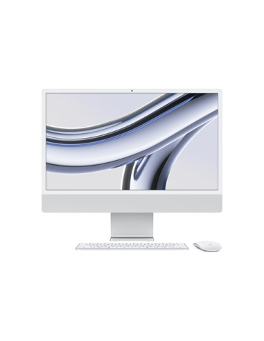 Apple iMac con Retina 24'' Display 4.5K M3 chip con 8‑core CPU e 8‑core GPU, 256GB SSD - Argento - (APL MQR93T/A IMAC 24 4.5K M3