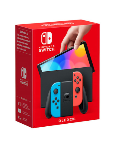 Nintendo Switch (modello Oled) Rosso neon/Blu neon, schermo 7 pollici - (NIN CONS SWITCH OLED GLO NB/NR 10007455)