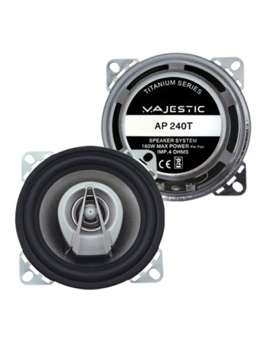 Altoparlanti auto Majestic 040240 SERIE TITANIUM Ap 240T Silver e Blac