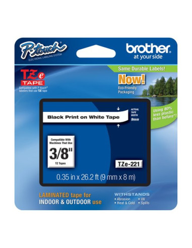 Nastro etichettatrice Brother TZE221 P TOUCH 9mm per 8m White