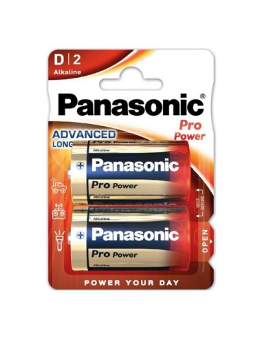 Batteria Torcia D Panasonic LR20PPG 2BP PRO POWER