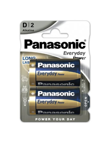 Batteria Torcia D Panasonic LR20EPS 2BP EVERYDAY POWER