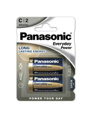 Batteria Mezza Torcia C Panasonic LR14EPS 2BP EVERYDAY POWER