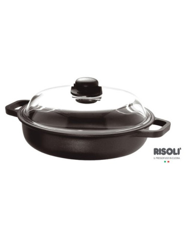 Tegame Risoli 099IN 24TP INDUCTION Con Coperchio Nero