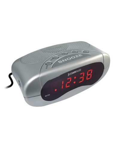 Sveglia Lowell EH49101S JUSTAMINUTE Con funzione snooze Silver