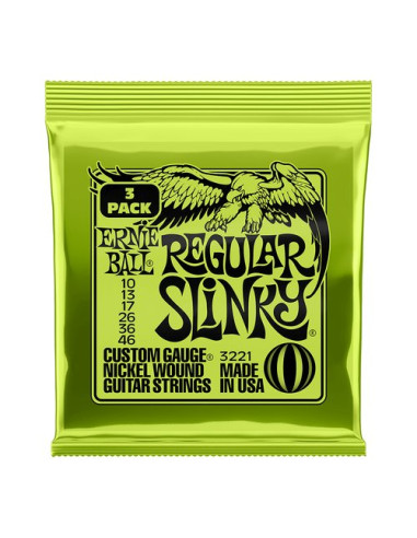 Set muta corde elettrica Ernie Ball P03221 REGULAR SLINKY 3 Pack