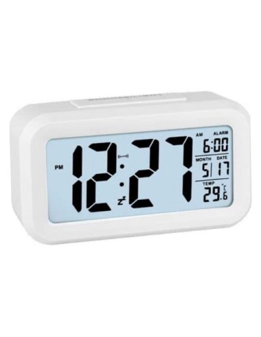 Sveglia Lowell JD9519B JUSTAMINUTE Multifunzione con snooze Bianco