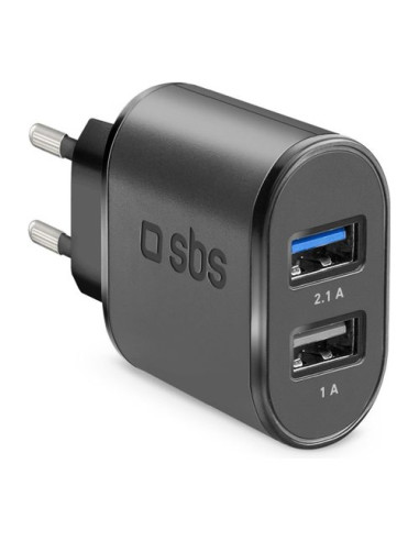 Caricabatterie Sbs TETR2USB21AFAST WALL CHARGER 10W Fast Black