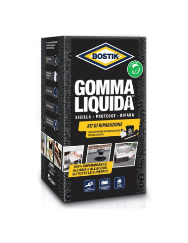 Impermeabilizzante Uhu Bostik 6310772 Gomma Liquida kit Nero