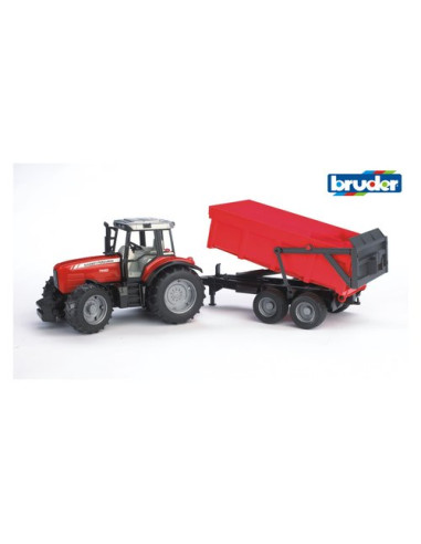 Trattore con Rimorchio Ribaltabile 7480 Bruder 02045 MASSEY FERGUSON