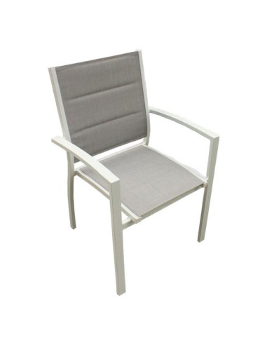 Sedia con braccioli Amicasa LS TC 804 VANIA Bianco e Grigio