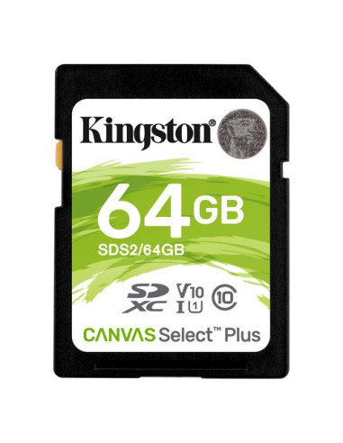 Scheda di memoria Kingston SDS2 64GB CANVAS SELECT PLUS