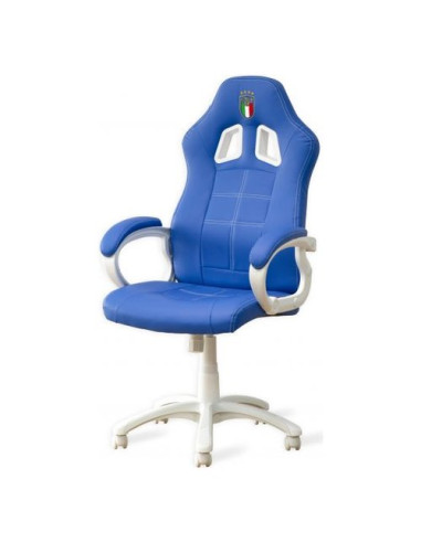 Sedia gaming Qubick ACMU0049 MULTIPIATTAFORMA Figc Italia Chair Blue e