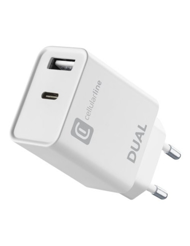 Caricabatterie Cellular Line ACHIPHUSB2PD20WW DUAL CHARGER 20W Power D