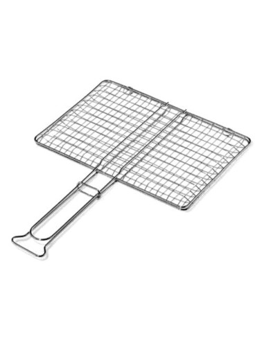 Griglia barbecue Ompagrill B02737 Rete Doppia Senza Piedi Cromo lucido