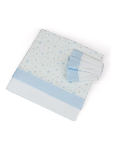 Set lenzuola lettino Baby Idea L2006AZ STELLINE Completo Azzurro