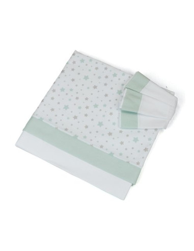 Set lenzuola lettino Baby Idea L2006VD STELLINE Completo Verde