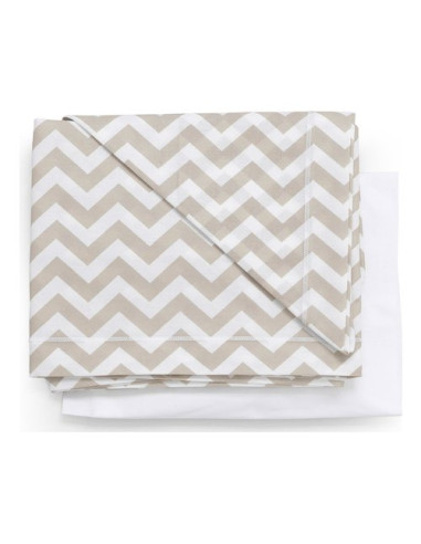 Set lenzuola lettino Italbaby 020 1006 004 ZIG ZAG Completo Tortora