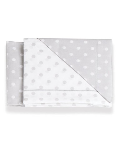 Set lenzuola lettino Italbaby 020 1005 004 POIS Completo Grey