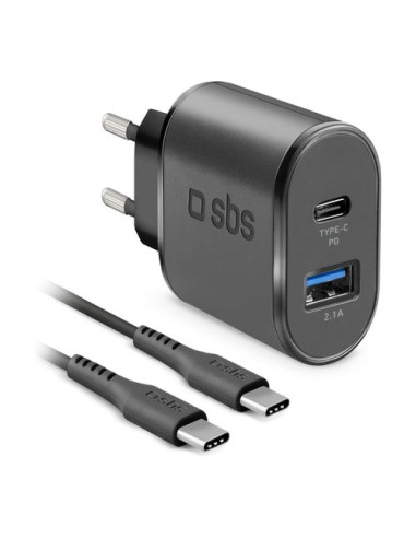 Caricabatterie Sbs TEKITTRPDCCK WALL CHARGER KIT 18W Power Delivery Bl