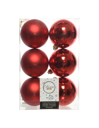 Palline albero Amicasa 9022052 Sfera Mix Red