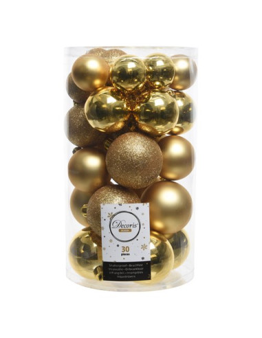 Palline albero Amicasa 9022900 Clindro Sfera Mix Gold