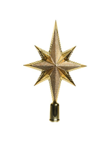 Puntale albero di natale Amicasa 9029097 Stella Lusso Gold