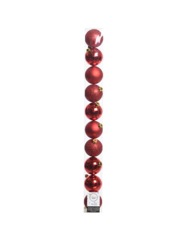 Palline albero Amicasa 9020172 Tubo Sfera Mix Red