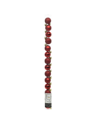 Palline albero Amicasa 9020458 Tubo Sfera Mix Red