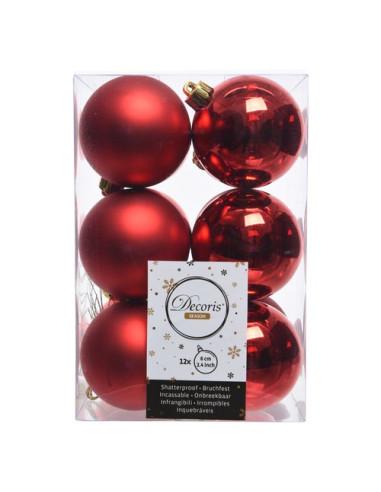 Palline albero Amicasa 9021832 Sfera Mix Red