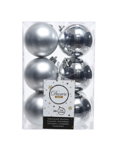 Palline albero Amicasa 9021831 Sfera Mix Silver