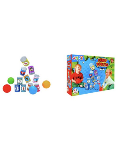 Set birilli Globo 40377 W’TOY Bowling con 10 Barattoli