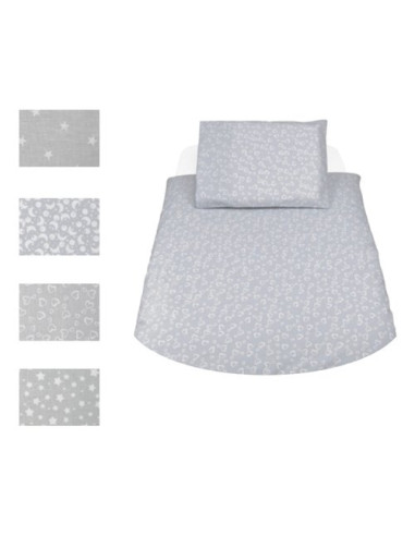 Set culla Baby Idea 30100 Avvicinamento 4 Pz con Piumone Fantasia Grig