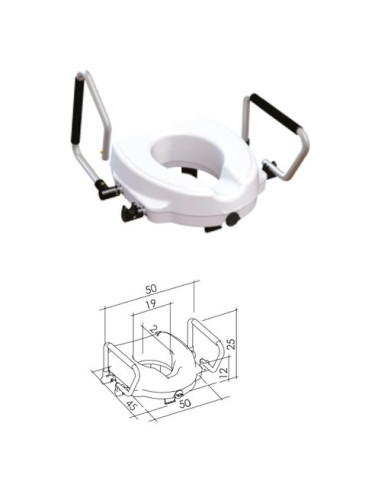 Rialzo WC K Design ES 11 12 KD Con Maniglie Bianco