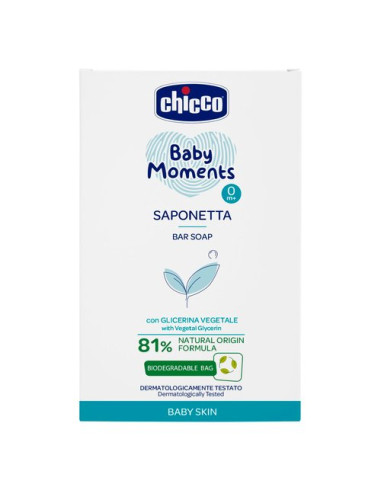 Sapone infanzia Chicco 00010398000000 BABY MOMENTS Solido per Le Mani