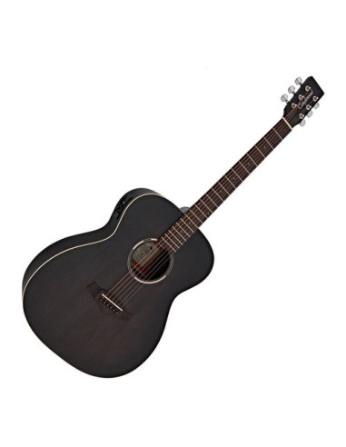 Chitarra acustica Tanglewood BLACKBIRD TWBB OE Smokestack Black Satin