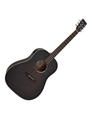 Chitarra acustica Tanglewood BLACKBIRD TWBB SDE Smokestack Black Satin