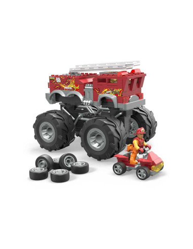 Hot Wheels Mega Bloks Monster T Camion Pompieri 284pz