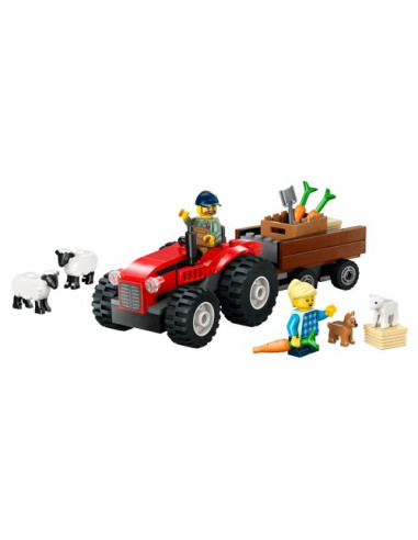 Trattore agricolo rosso con rimorchio e pecore LEGO 60461 CITY GREAT V