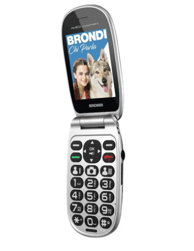 Brondi Amico Comfort 7,11 cm (2.8") Nero, Argento Telefono per anziani - (BRD DS AMICO COMFORT ITA BLK)