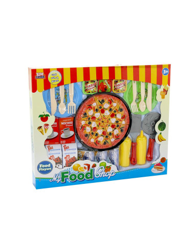 Pizza tagliabile con cibi e accessori