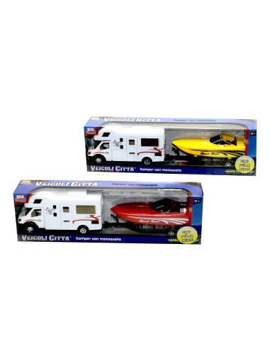 Camper con motoscafo die cast Kidz Corner