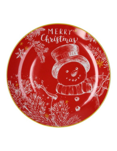 Piatto panettone Tognana NT022316075 CHRISTMAS Snowman Rosso