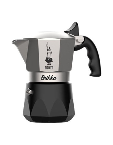 Caffettiera Bialetti 0007327 BRIKKA Evolution Cromo satinato e Nero