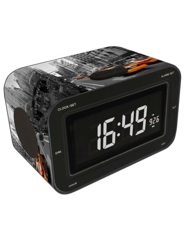 Bigben Interactive RR30NY2 KIDS Radio Sveglia AM/FM, Display LCD, Motivo NY, Nero