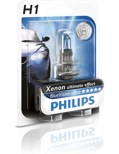 Philips 681331 Ultra Blue Lampadina 1 H1, 12V, 55 W [Classe di efficienza energetica C]