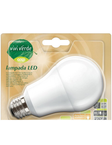 LAMPADA GOCCIA LED DURATA 15000 H, ATTACCO E 27, 1055 LUMEN, CL. ENERG. A+